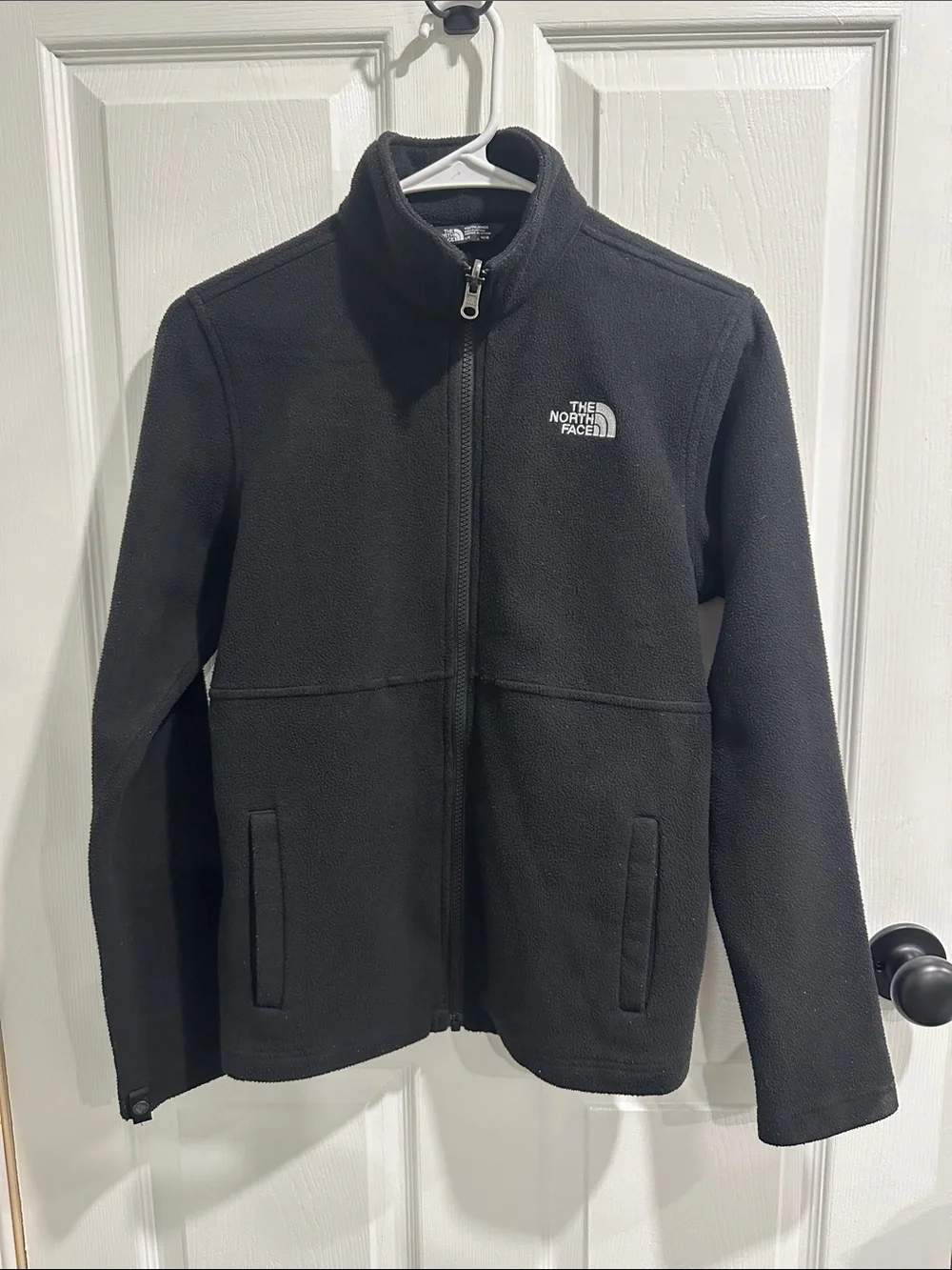 The North Face Black Full-Zip Kids Light Weight Fleece Jacket Sz L 14/16
